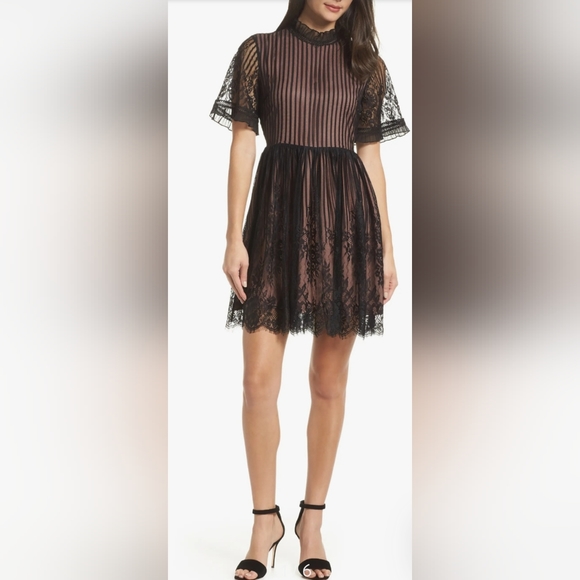 Chelsea28 Dresses & Skirts - Chelsea 28 Shadow Stripe Lace Dress, VGUC, Size XL